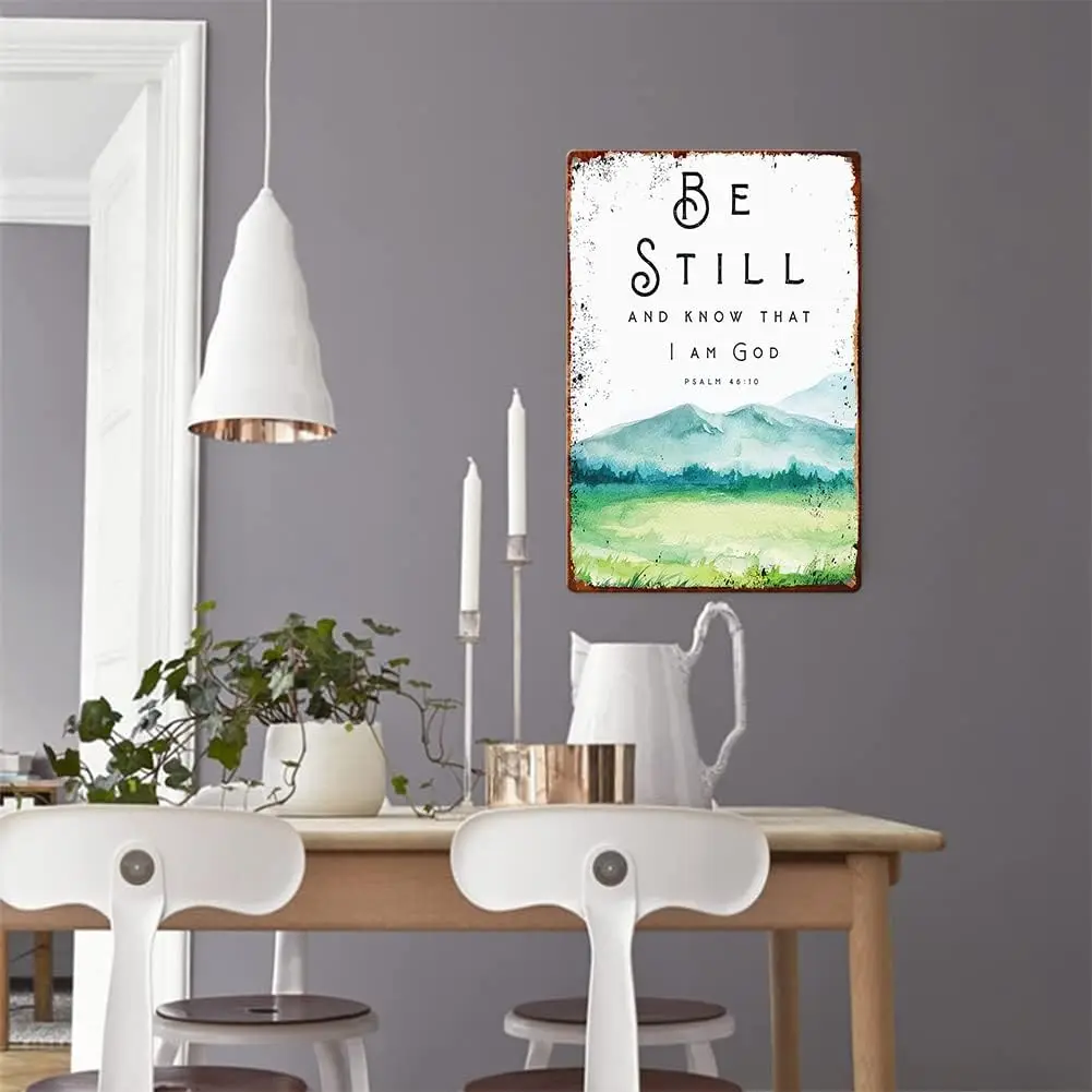Будьте все еще и знайте что я Бог Псалом 46 10 тексты Библии металлические знаки
