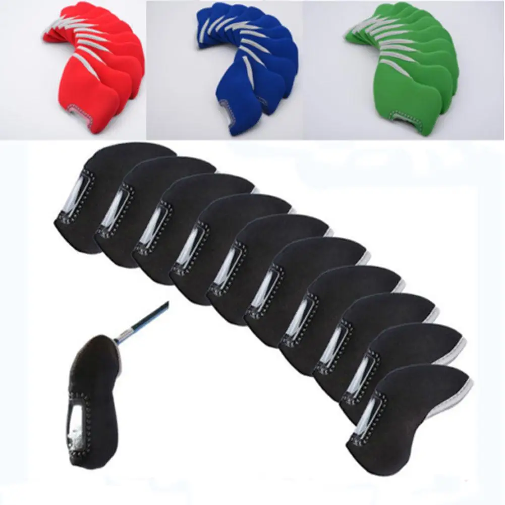 10Pcs/Set Golf Iron Club Head Covers Outdoor Sport Anti Scratch Neoprene Golf Cap Wedges Cover Protective Golfs Accessories