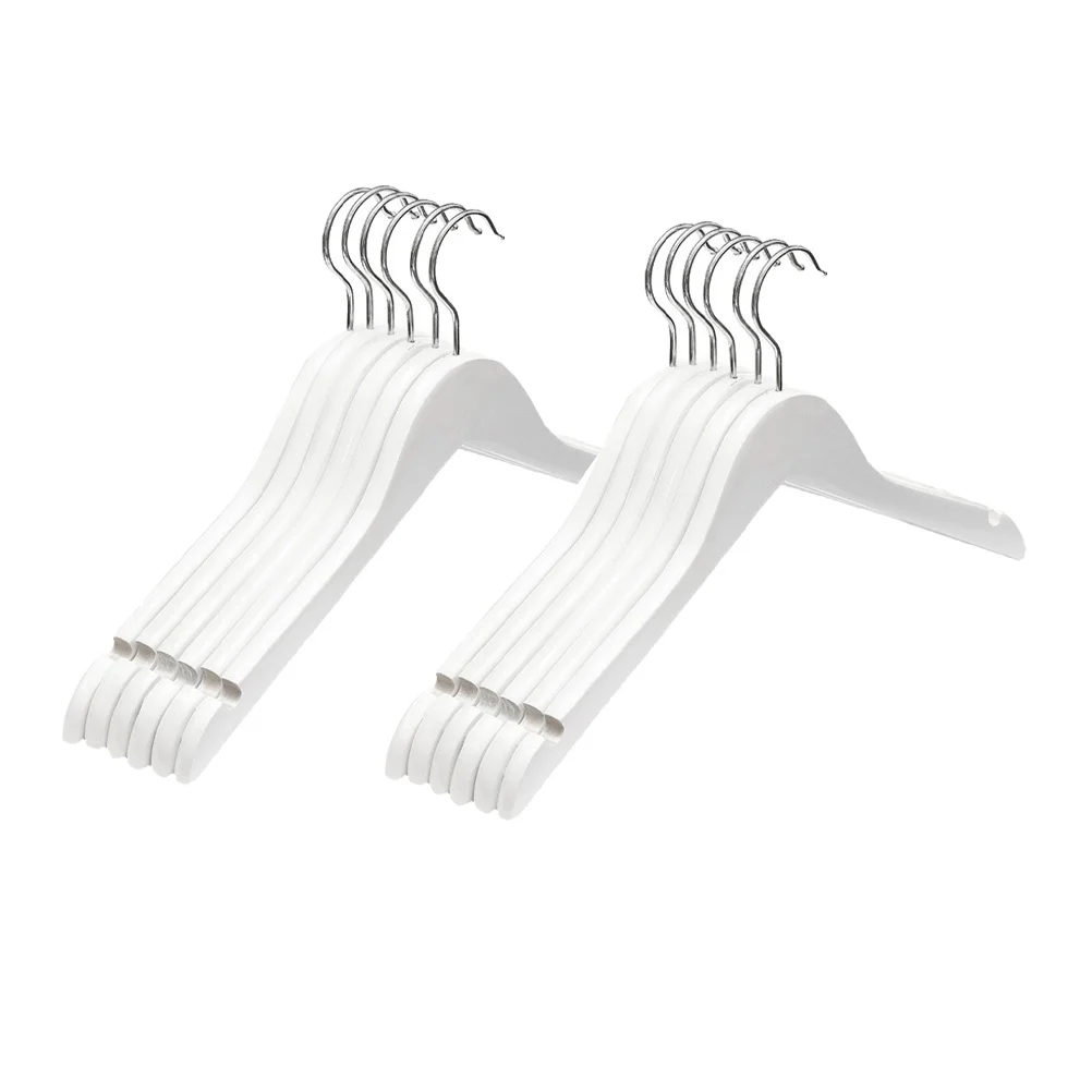 

12Pcs Wooden Suit Hangers Clothing Storage Racks Hotel Clothes Storage Hooks