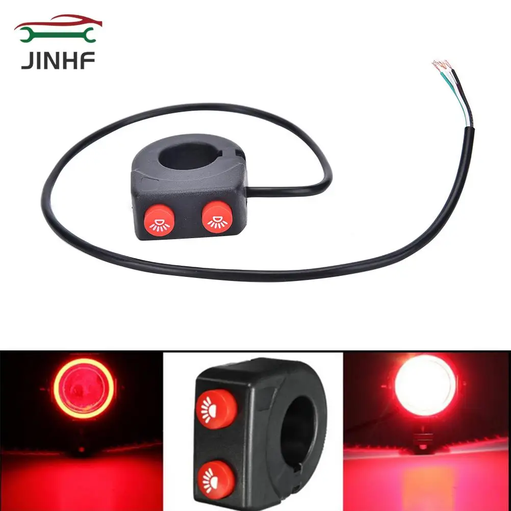 New 7/8'' 22mm Motorcycle Bike Handlebar On Off Button Head Spot Fog Light Switch