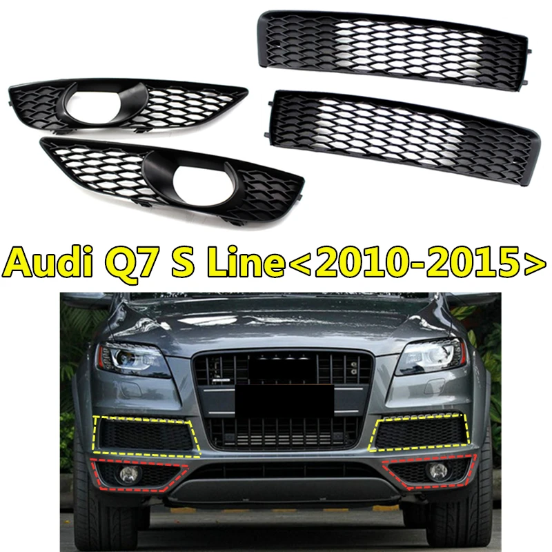 

2 шт. гоночные решетки для Audi- Q7 S7 S-line, передняя противотуманная фара, нижняя деталь 2010 2011 2012 2013 2014 2015