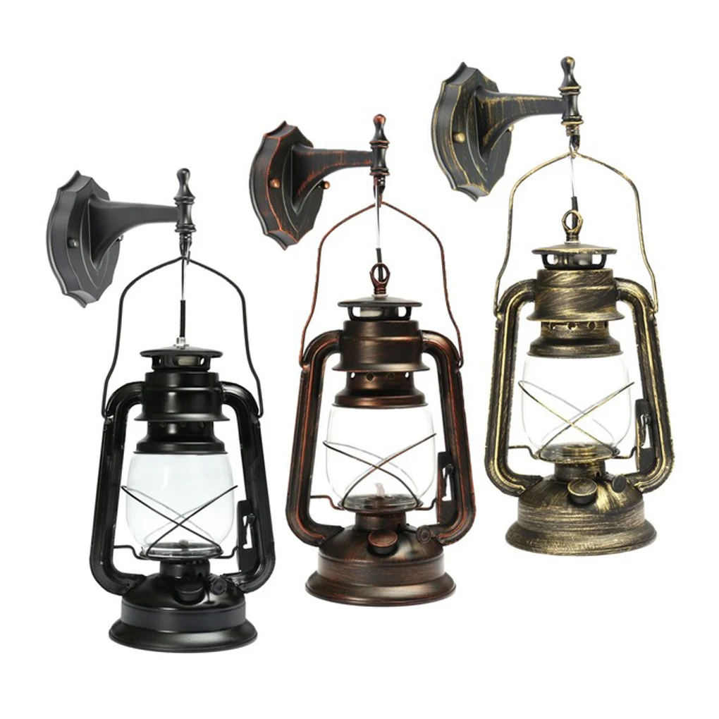 

Loft Old Fashion Retro Style Antique Glass Industrial Light Bathroom Retro Wall Sconce Hanging LED Lamp