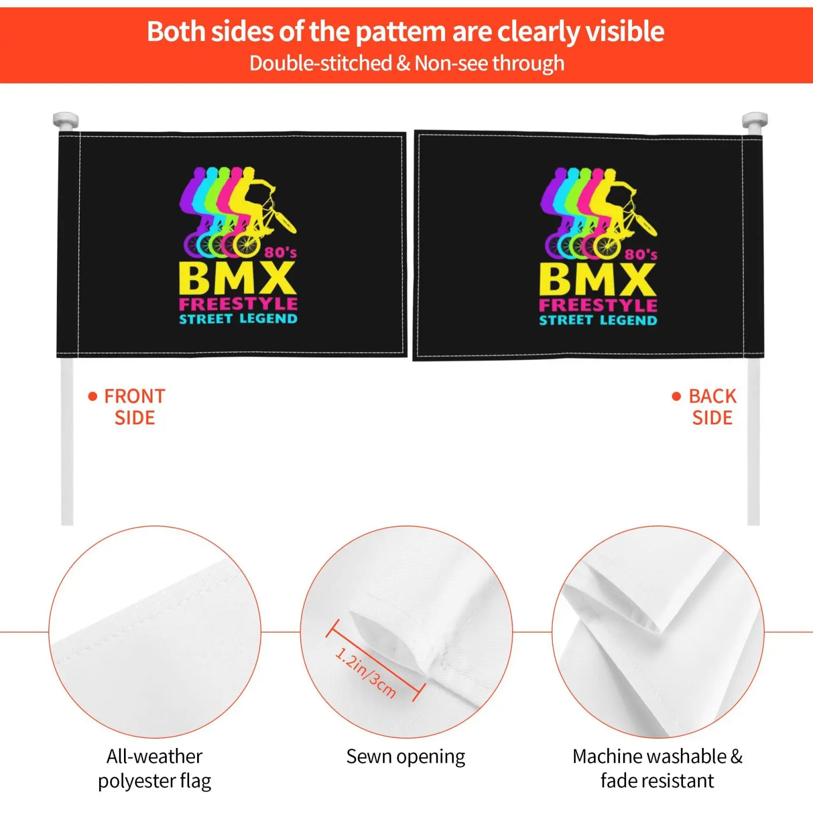 Bmx 80 в стиле Фристайл-стрит легенда ретро винтаж 1980-х годов флаг для велосипеда