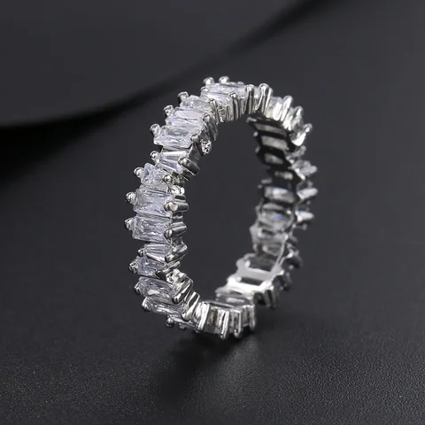 Роскошное женское кольцо с белым кристаллом и камнем, обручальные кольца с асимметричным цирконием для женщин, модное обручальное кольцо с геометрическим цирконием