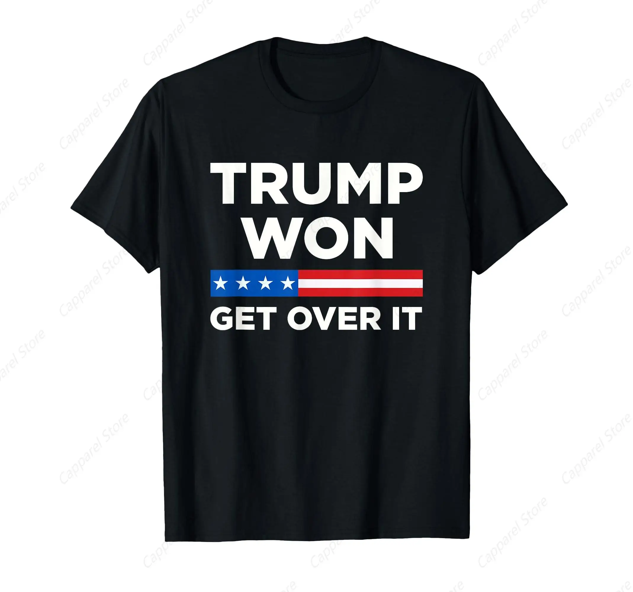 Футболка Trump Won Get Over It 2024 мужская и женская хлопковая футболка повседневная с