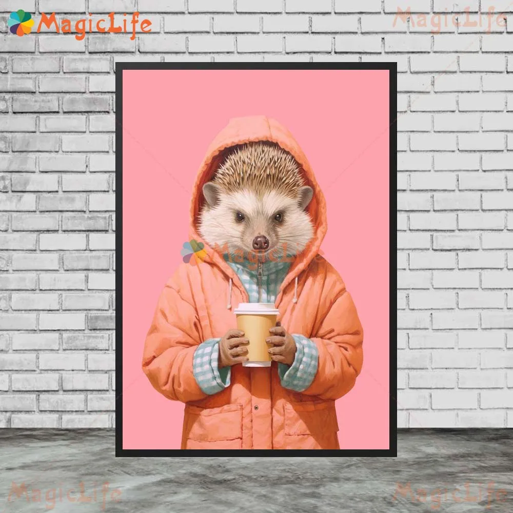 Забавный портрет птицы Кофе Чай джентльменов планшетов для гостиной