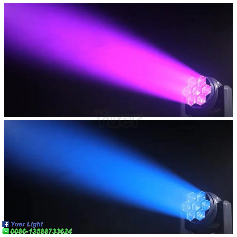YUER LED 7x40 Вт RGBW Beam Wash Zoom Moving Head Light DMX 17 CH DJ Disco Party Church TV Studio Сценический эффект