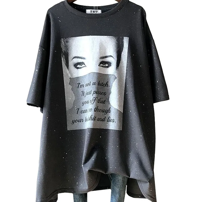 

Уличная летняя повседневная женская рубашка евро-США, футболки с изображением звездного неба и англоговорящей девушки, футболки в стиле Ха...