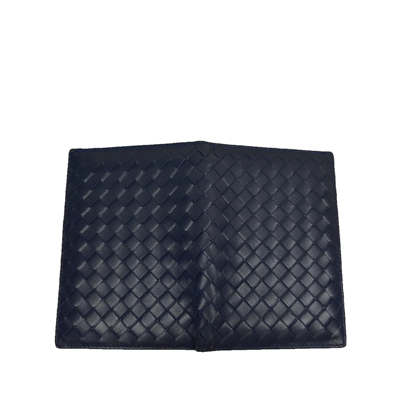 Premium Soft Sheep Leather Passport Holder Wallet Handmade Woven Genuine Lambskin Credit Card Holder Purse Passport Cover