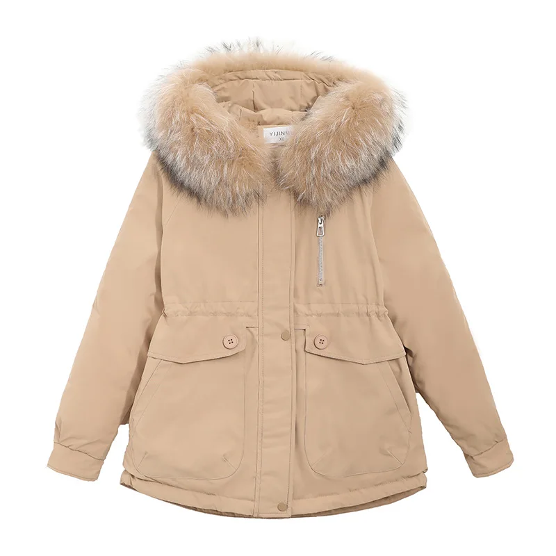 Jacket Women Winter Coat Hooded Fur Collar Outwear Cotton-padded Jacket Ladies Warm Loose Fashion Korean Style 2022 Clothes