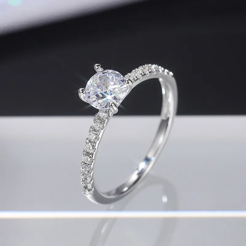 

Ring for Women Trendy Shiny Crystal Ring Simplicity Elegant Engagement Wedding Jewelry Women Rings Stainless Rings