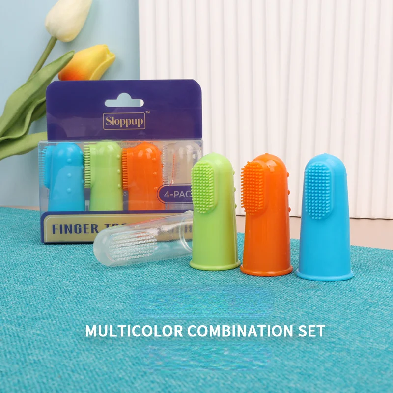 

4pcs Super Soft Pet Finger Toothbrush Teddy Dog Brush Bad Breath Tartar Teeth Tool Dog Cat Cleaning Pet Supplies Accessory