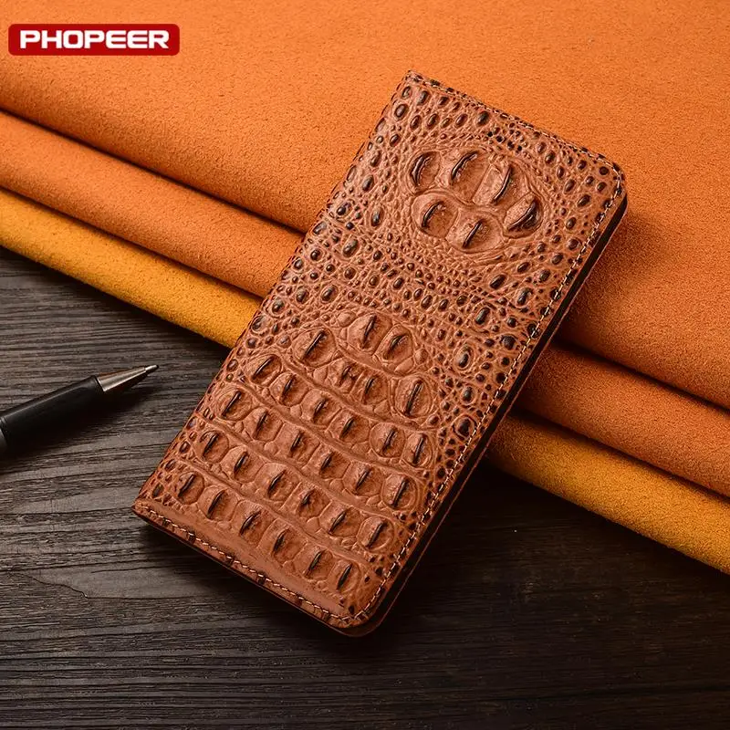 Чехол-книжка из натуральной кожи с магнитной застежкой для телефона