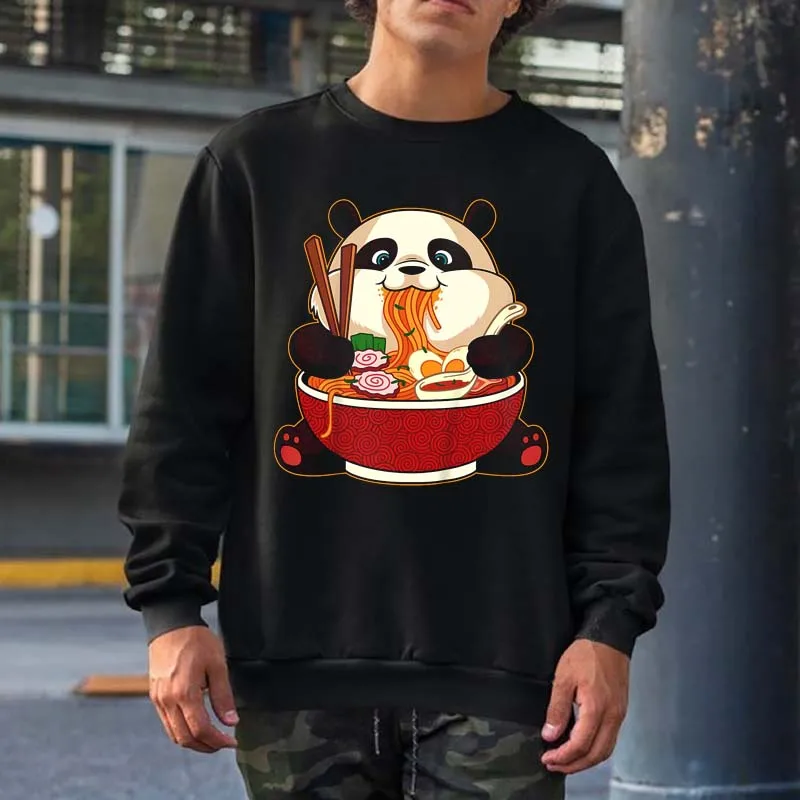 

Kawaii Cute Anime Panda Otaku Japanese Ramen Noodles Gift Sweatshirts Men Women Streetwear Crewneck Hooded Cotton Hoodies