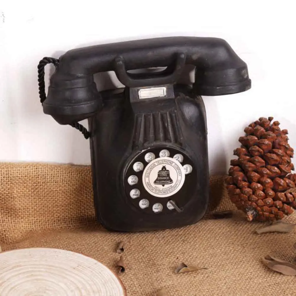 

Art DIY Resin Cafe Wall Mounted Bar Decor Telephone Ornament Vintage Simulation Restaraunt Ancient Ways Accessories Hotel Home
