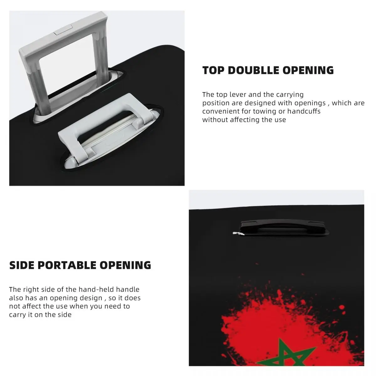 Индивидуальный Забавный марокканский флаг сердце защитный чехол для багажа