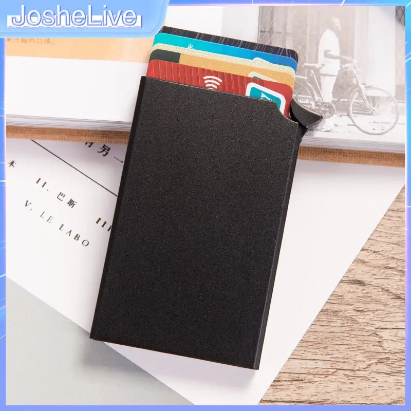 

6 Colors Anti-magnetic RFID Anti-theft Credit Card Holder Automatic -up Card Type Metal Aluminum Shell Credit Card Case