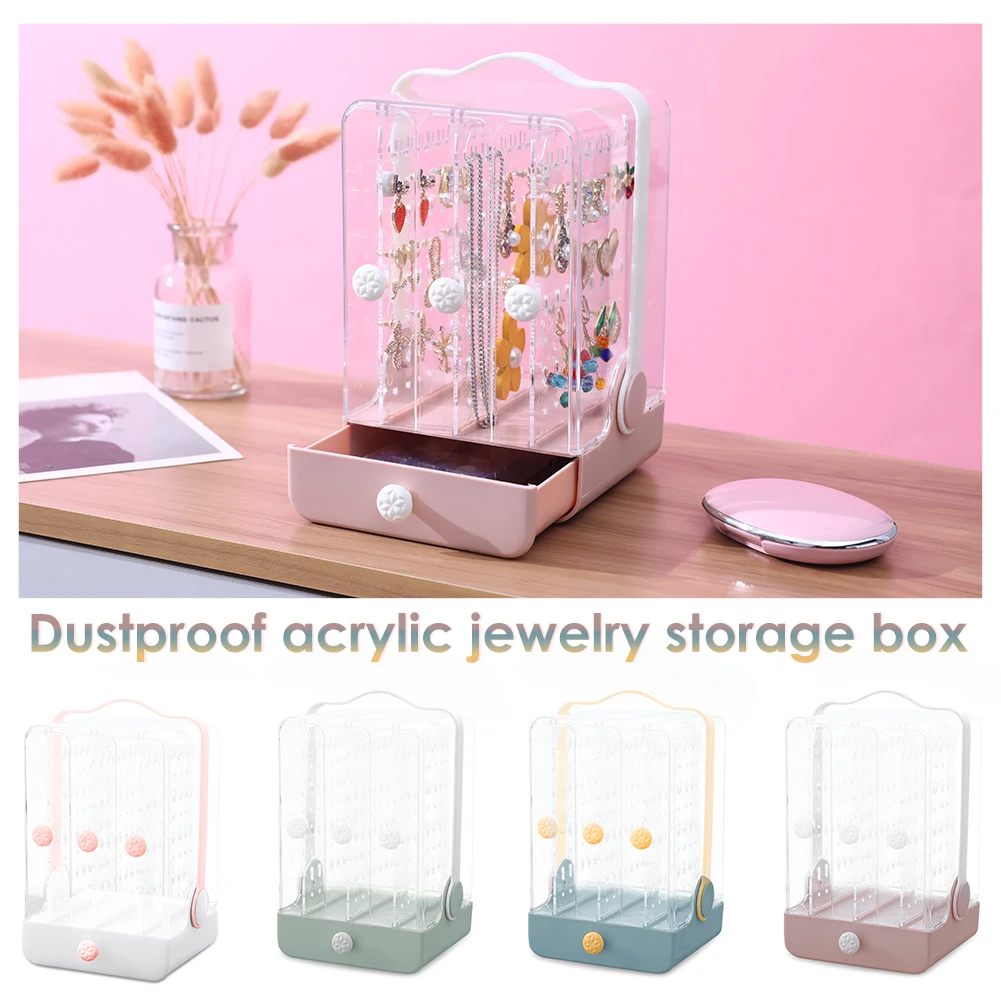 

Шкатулка для демонстрации ожерелий и серег, акриловый демонстрационный органайзер для хранения ювелирных изделий, подставка для хранения