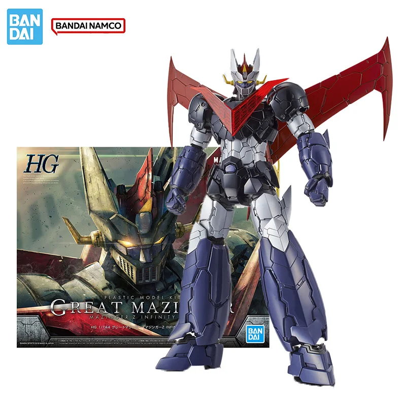 Фото Оригинальная фигурка Bandai: Модель-конструктор Mazinger Z, аниме-фигурки HG 1/144, коллекционная модель Great Mazinger, игрушка-фигурка №1