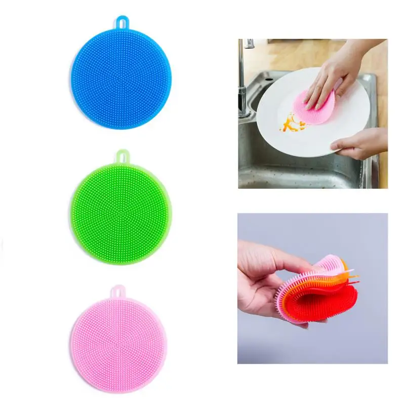 Силиконовая щетка для мытья посуды кухонная чистки фруктов овощей кастрюль