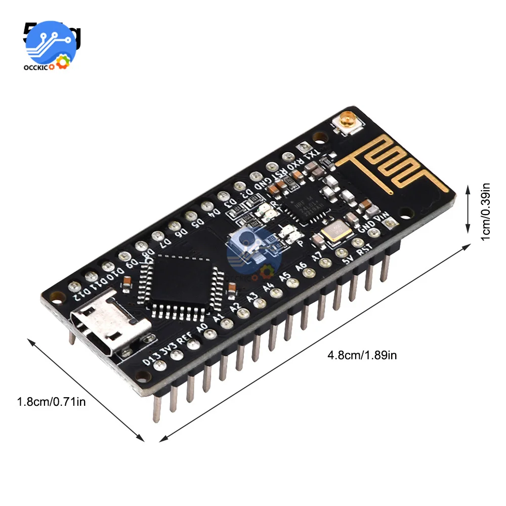 

LGT-RF-Nano Nano V3.0 Micro USB Nano Board LGT8F328P 5V CH340/CC2540 for Arduino with NRF24l01+2.4G Wireless Bluetooth