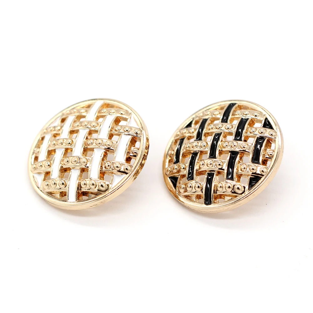 EQUBO 6 шт. 15/20/25 мм Большой тартан полые золотистые металлические пуговицы для