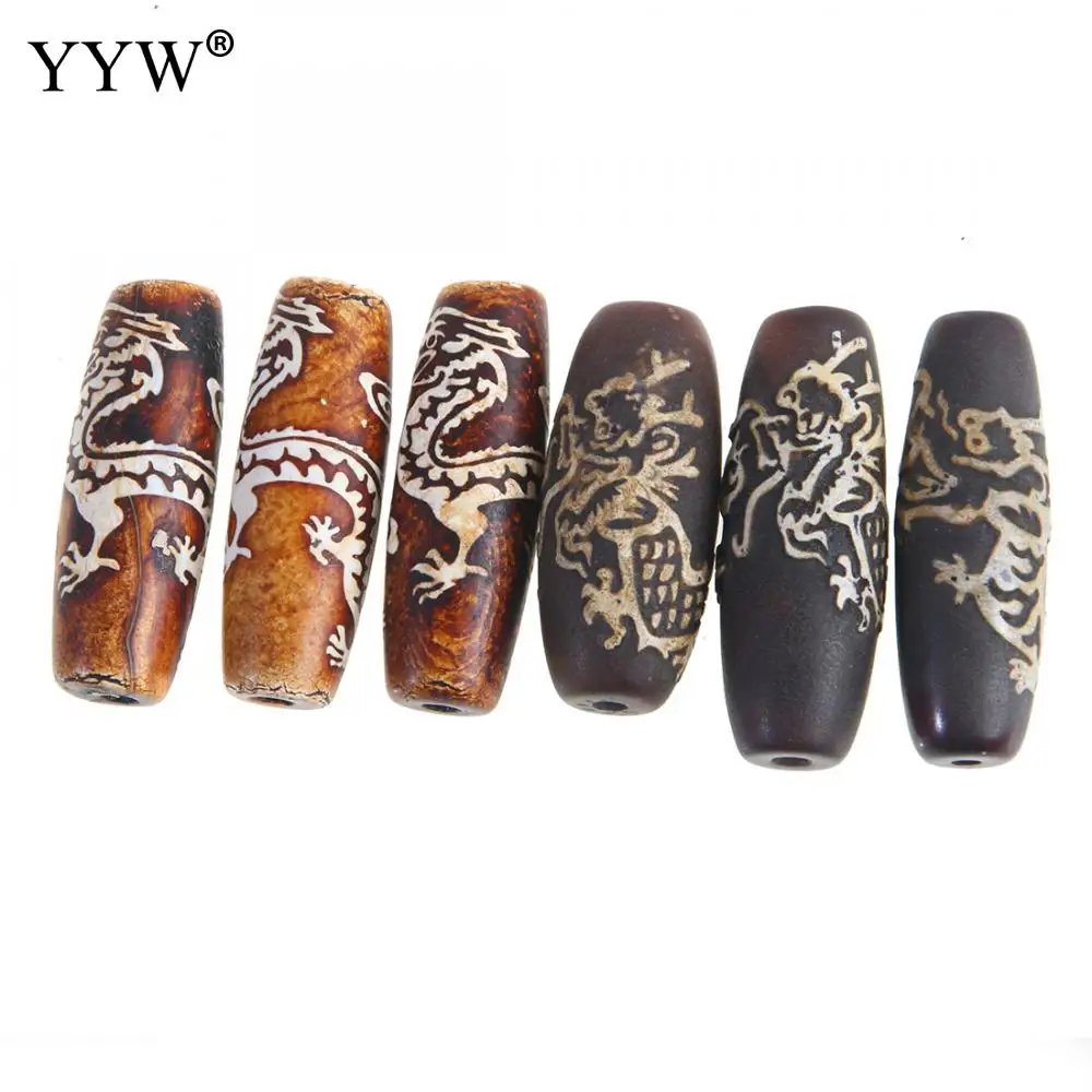 

Бусины Dzi из натурального тибетского агата с рисунком дракона, «сделай сам», продаются браслетом из ПК, аксессуары для изготовления ювелирн...