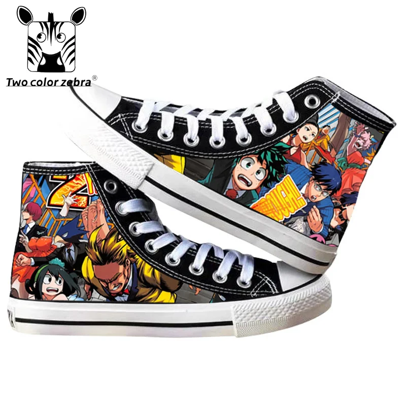 My Hero Academia Todoroki Shoto Midoriya Izuku Surrounding Canvas Shoes Unisex Hand Painted Casual Trendy Shoes