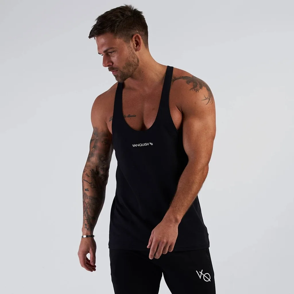 

New sports fitness printed vest summer running training sleeveless vest men's casual fashion suspender vest