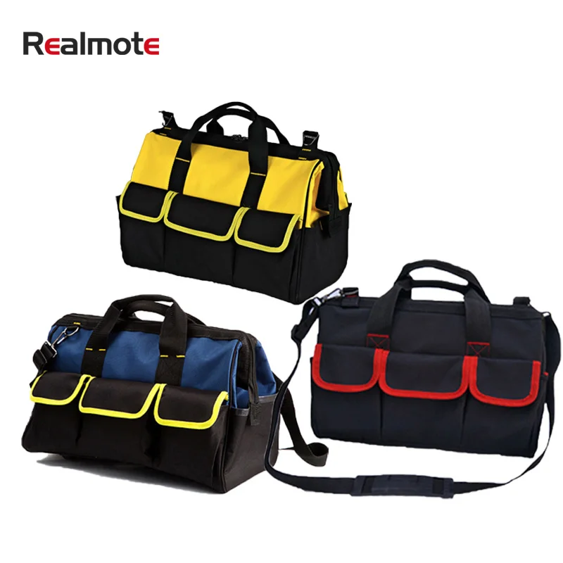 

Realmote High Quality Toolkit Multi-purpose Electrician Single Shoulder 19 Pockets Large Capacity Thicken Professional Tool Bag