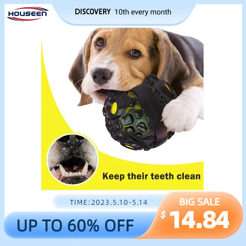 

Игрушка-мяч для собак, жевательная игрушка, собака для средних и больших собак, пищалка, игрушка для собак, Забавный звук, снимает тревогу, зубы, игрушки для чистки, подарки