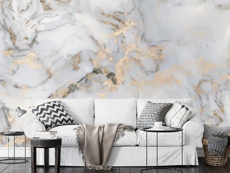 

Marble Pattern Gold Look Abstract Wallpaper Self Adhesive Peel and Stick Wall Murals Wall Decoration Scandinavian Removable