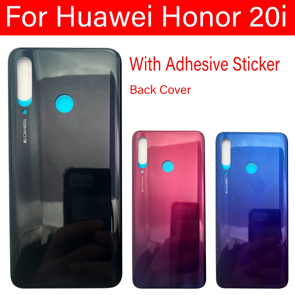 Back Cover For Huawei Honor 20i Housing Glass Battery Cover Rear Door For Huawei Honor 20i Case Replacement + Adhesive Sticker