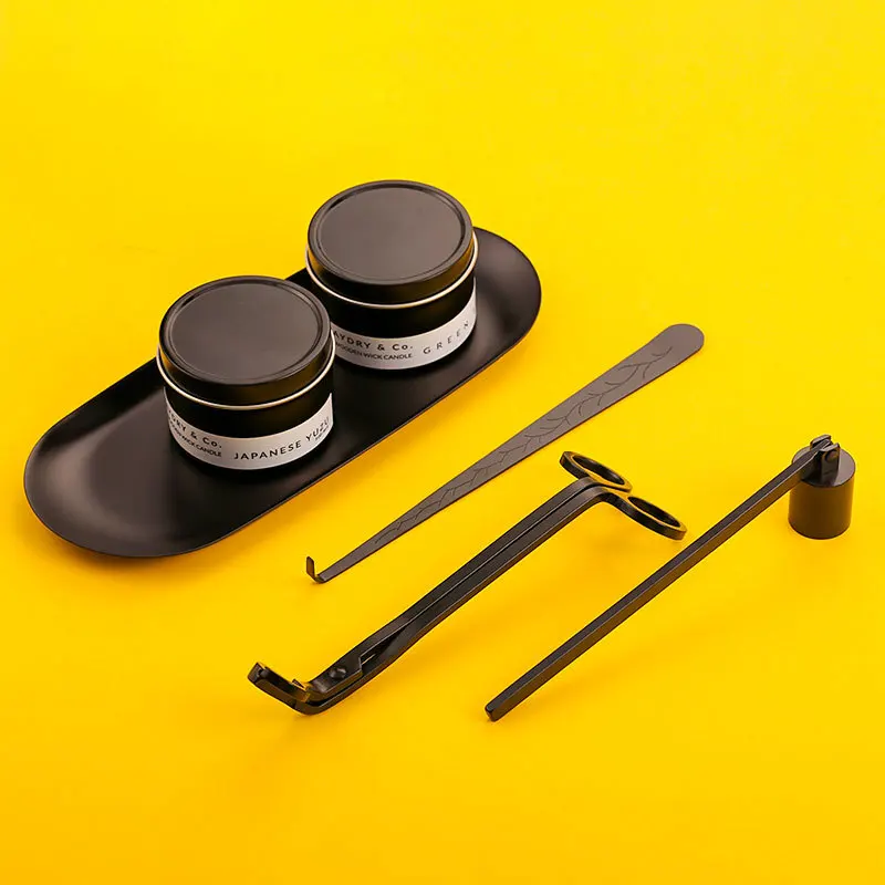 4pcs luxury candle accessory set candle extinguisher tool candle snuffer trimmer hook tray dipper home decor for party wedding free global shipping