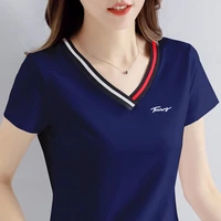 cotton v neck short sleeve t shirt womens clothing 2022 new summer thin red top modal slim fit t shirt