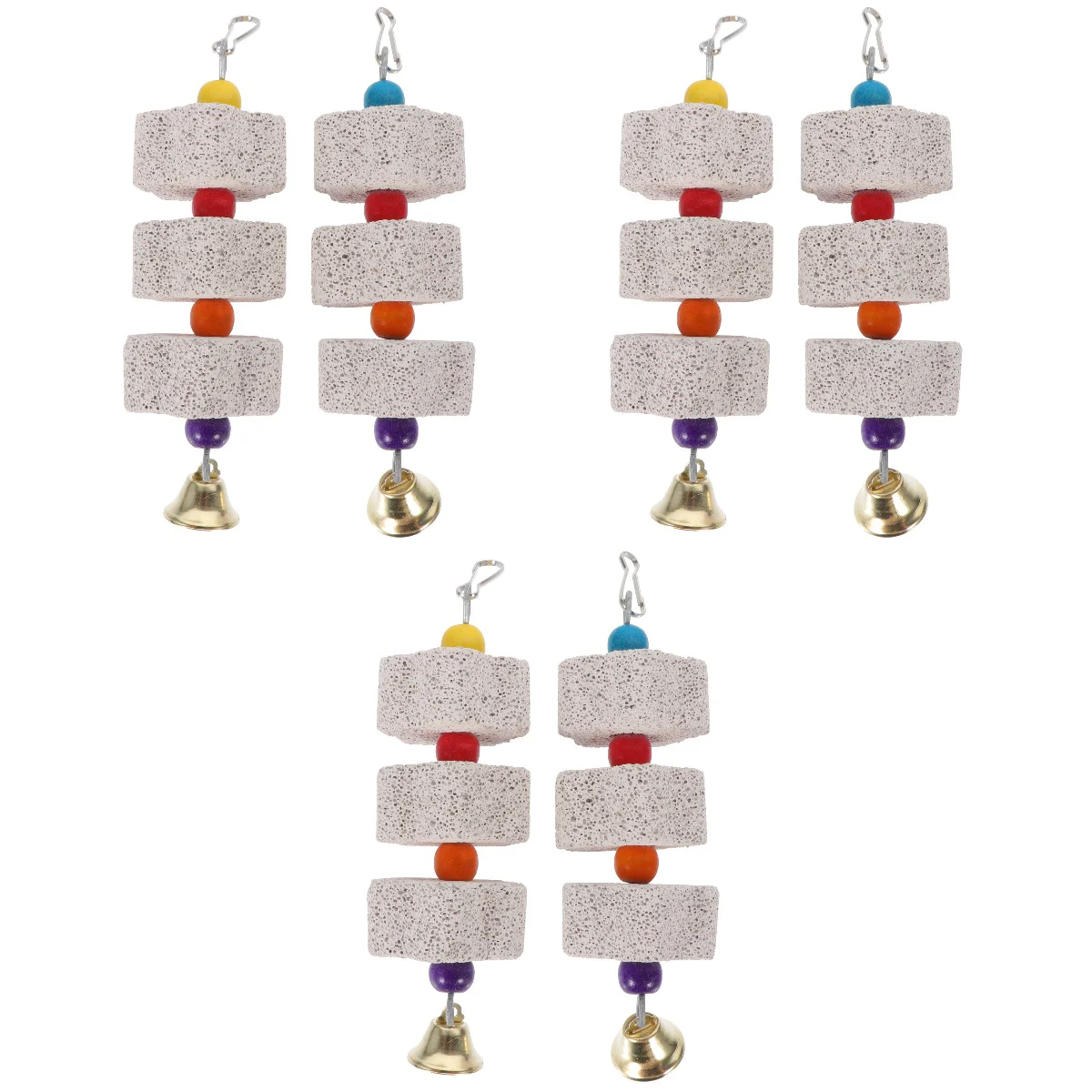 

6 Parrot Teething Grinding Accessory Portable Chewing Stone Parrot Molar Plaything Decorative Bird for Birds Parrot Cage