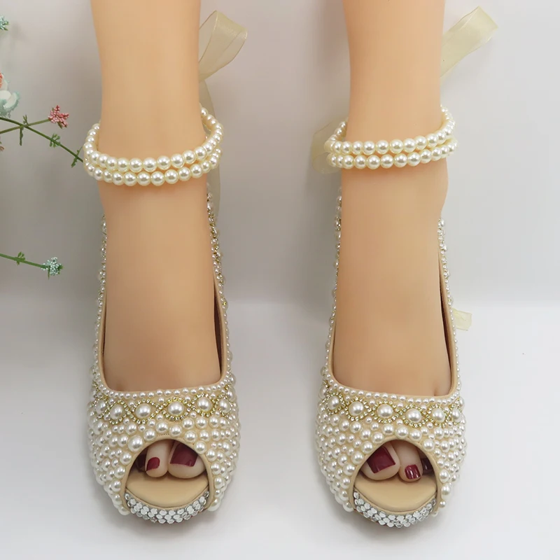 Новое поступление женская свадебная обувь Bao Ya Fang настоящая кожа стелька жемчуг