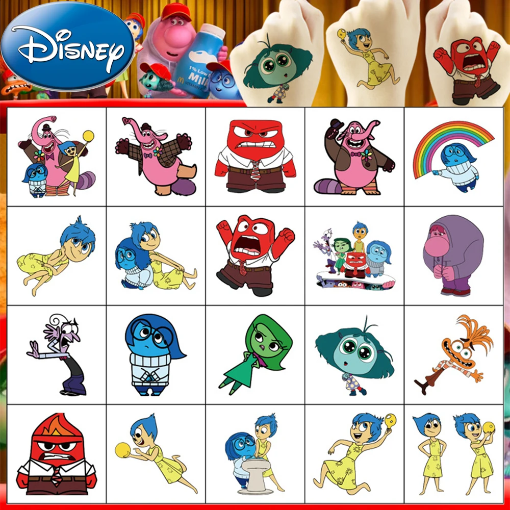 20шт Дисней наизнанку Татуировки Наклейки Боди-арт Временные поддельные