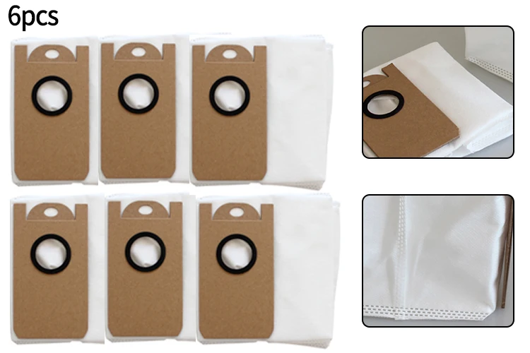 

6pcs Dust Bag For Laresar L6 Pro Robot Vacuum Cleaner For Ultenic T10 Vacuum Cleaner Parts Reusable Dust Bag Floor Cleaning Tool