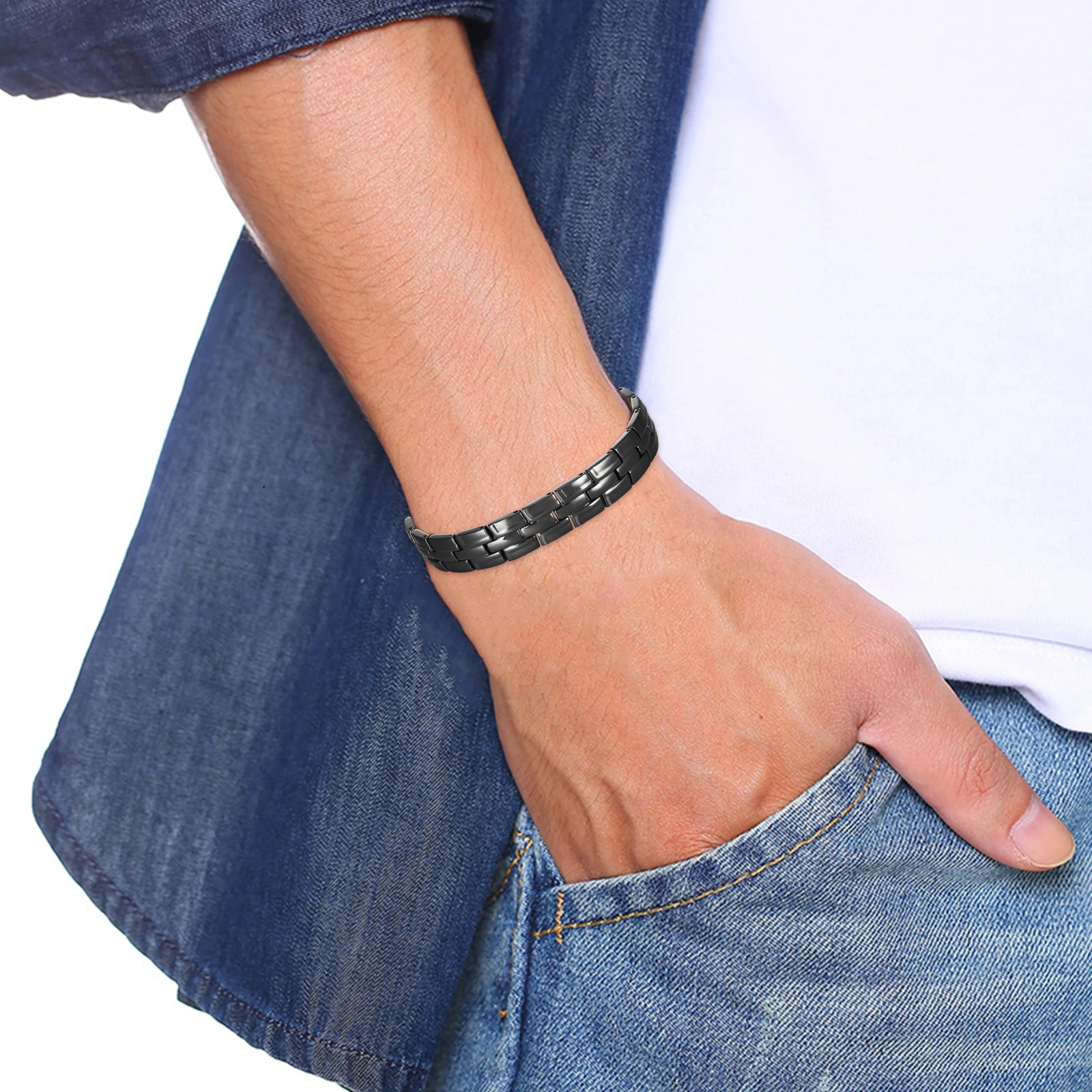 Магнитный браслет Wollet из чистой меди для мужчин и женщин 8 07 дюйма классический