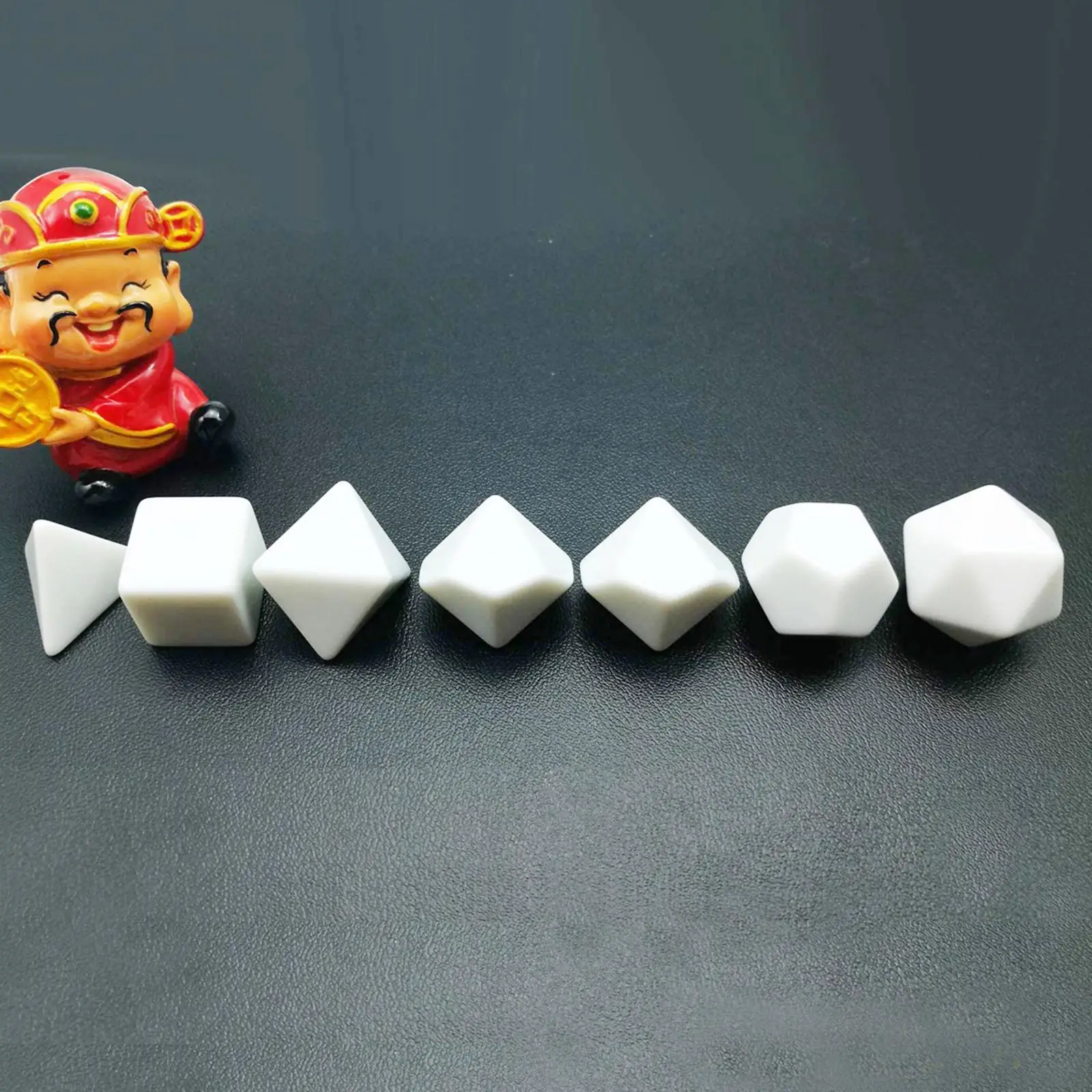 

7 Pieces White Empty Dices Blank Polyhedral RPG Dices Set for Board Game Accessories, Dices Making