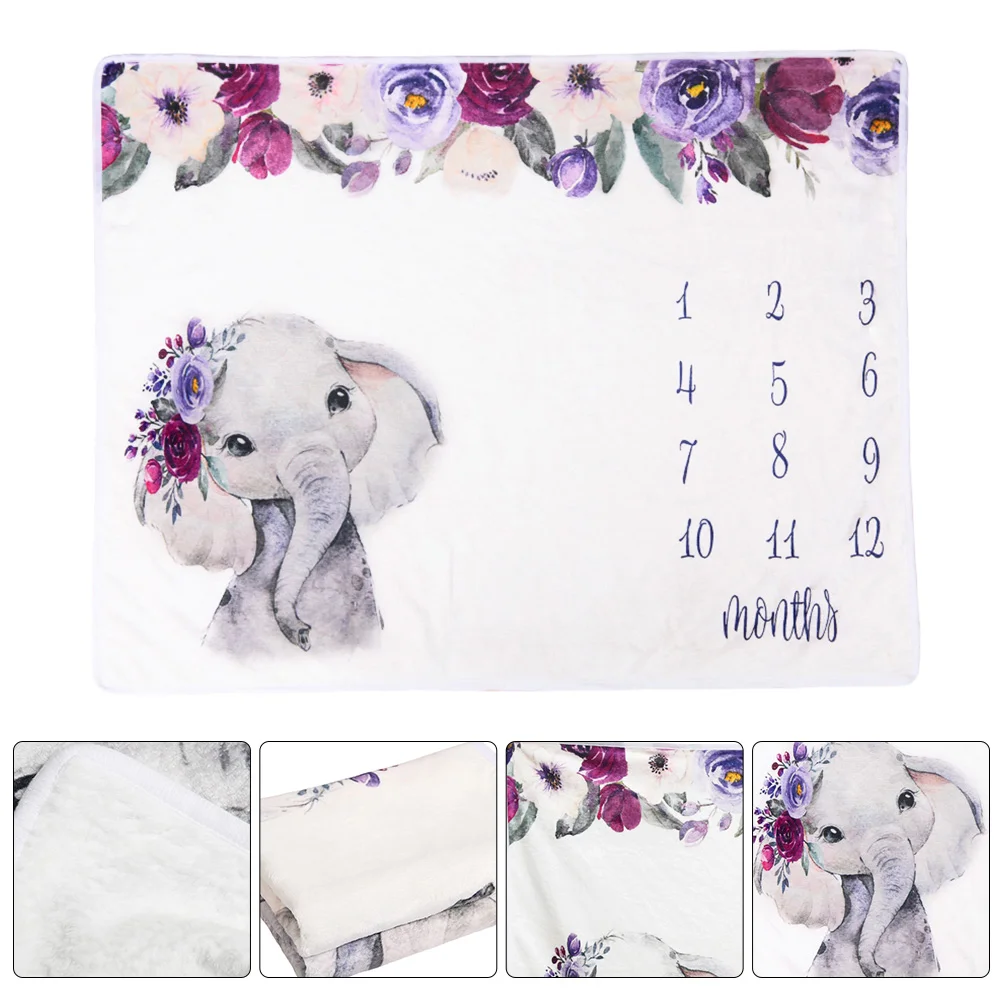 

Milestone Blanket Newborn Neutral Personalized Month Blanket Photography Backdrop Shower Nursery Decor for Infant Newborn