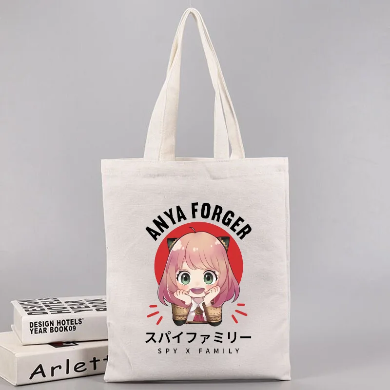 

Anime Anya Kawaii Spy Shopping Shoulder Bag Family Canvas Anime Bags Yor Forger Tote Bag Twilight Handbag For Women Girl Gift