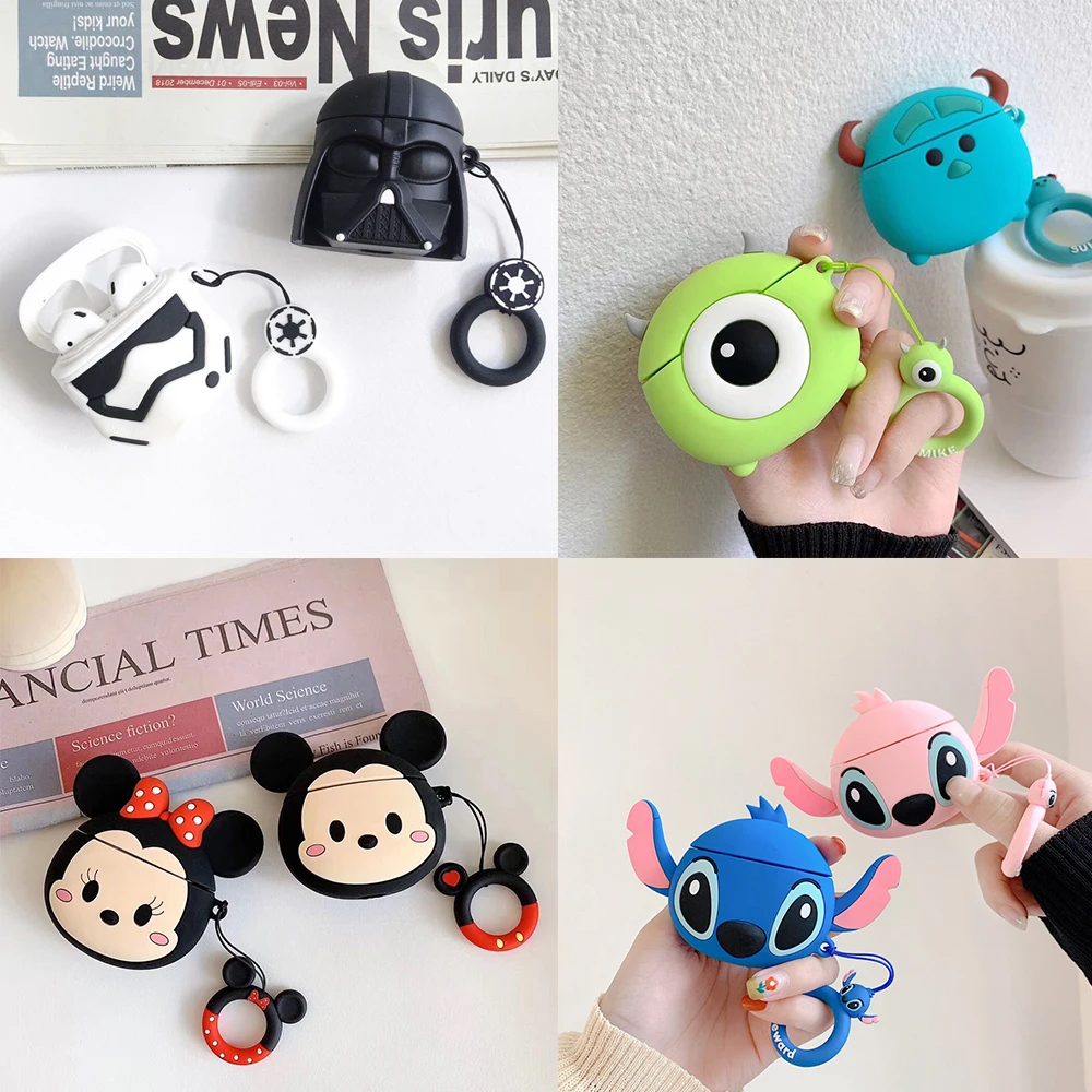 Cute Cartoon Cover for Apple AirPods 1 2 Case for AirPods Pro Case with Lanyard Wireless Headphone Case Bluetooth Earphones Case