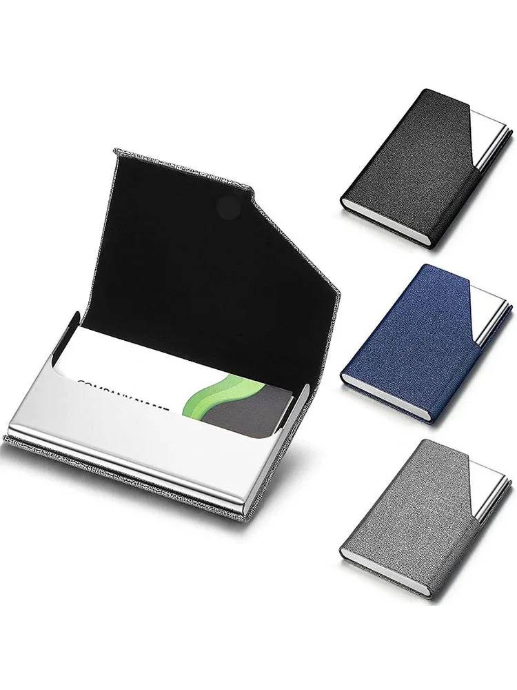 Portable Hand-push Type Stainless Steel Men Business Card holder Metal Card  Case Wallet For Man - AliExpress