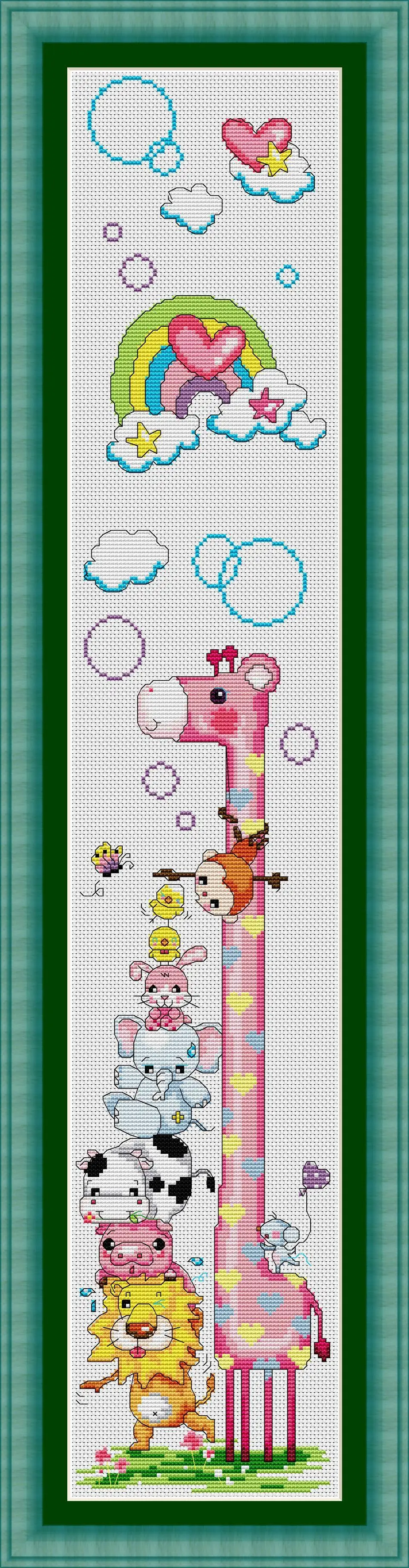 

SG043 Height Chart Table With Length Scale Cross Stitch Craft for Baby Cross stich Kit Package Embroidery Set Counted Kits