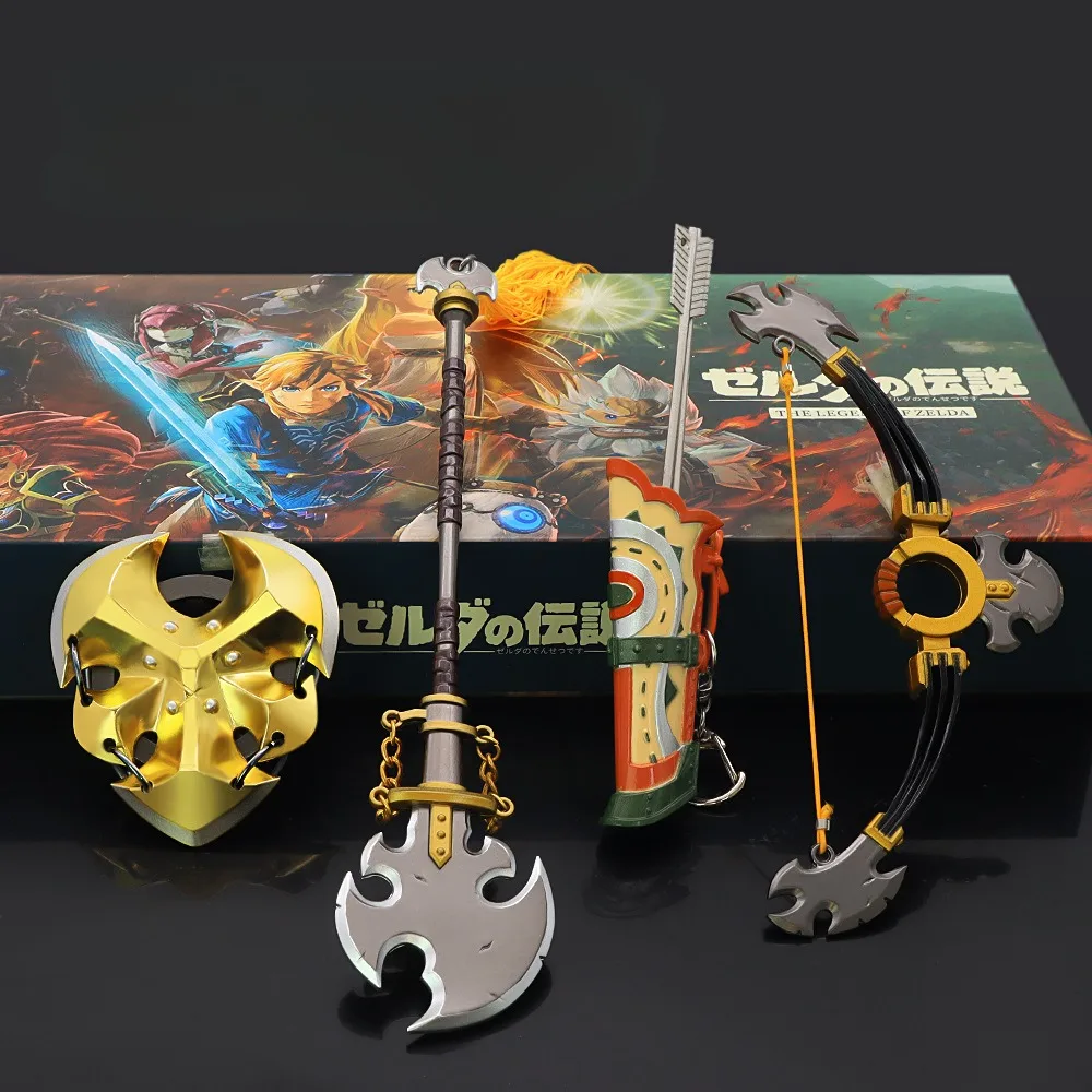 

3pcs Savage Lynel Gifts Box Set Breath of The Wild Zelda Weapon Metal Game Peripheral Bow Spear Weapon Model Toys Gifts for Boys