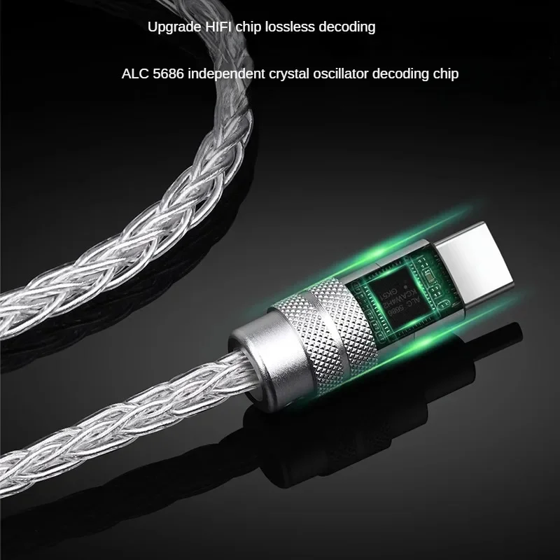 HIFI Pure Silver USB Type C до разъема 3 5 мм 2 4 AUX-кабель ЦАП Type-C аудиокабель для