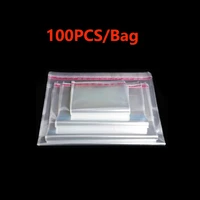 100pcsbag opp bag transparent self sealing plastic jewelry gift packaging bag self adhesive cookie candy packing bag
