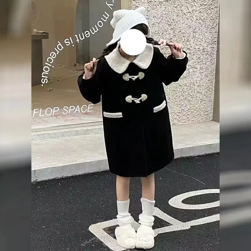 Шерстяное пальто BlackHorn на пуговицах новинка зимы 2024 милая маленькая куртка в